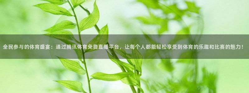 全民参与的体育盛宴：通过腾讯体育免费直播平台，让每个人都能轻松享受到体育的乐趣和比赛的魅力！